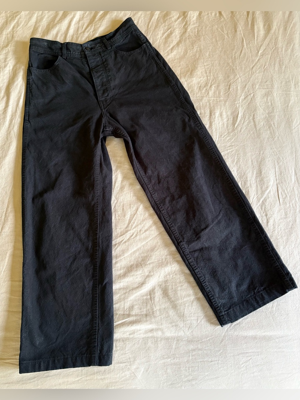 Jesse Kamm Black Wide-Leg Trousers